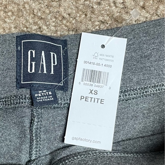 GAP LEGGINGS IN STRETCH JERSEY. LIGHT HEATHER GRAY. XS PETITE. NEW, NEVER WORN. - Picture 4 of 7